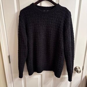 Ann Taylor Women's Black Textured Crewneck Sweater XXL